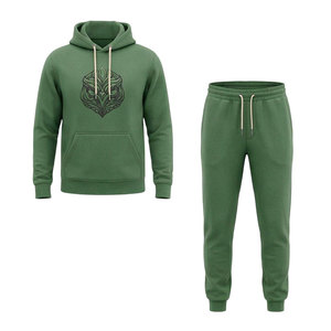 Ensemble de survêtement d'hiver pour homme avec broderie personnalisée et imprimé délavé, comprenant un sweat à capuche et un pantalon de jogging, 100% coton, respirant, séchage rapide, vêtements de sport pour la gym - Product Image 1