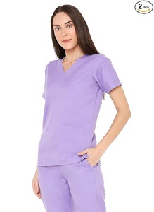 Sike Custom Unisex Cotton Knitted Needle Detection <b>Scrub</b> <b>Sets</b> with Long Sleeves for Hospital Use - Product Image 5