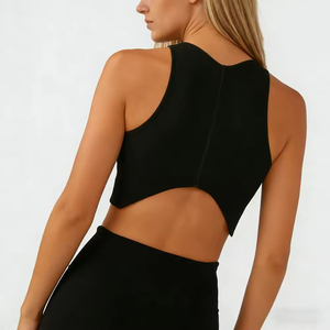 ชุดออกกำลังกายโยคะ กางเกงเลกกิ้งและสปอร์ตบราสำหรับผู้หญิง ผลิตจากผ้าสแปนเด็กซ์ไนลอนรีไซเคิลได้ ยืดหยุ่นสูง เอวสูง แห้งเร็ว ออกแบบตามสั่ง - Product Image 5