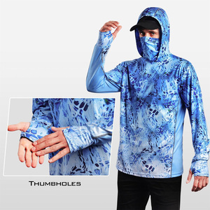 Chemises de pêche respirantes imprimées grande taille pour l'extérieur, personnalisées en polyester UPF 50+, à manches longues, anti-bactériennes, séchage rapide, pour la pêche en mer - Product Image 5