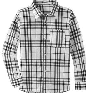 Chemises à carreaux décontractées 100 % coton pour enfants, chemises habillées à manches longues pour garçons, logo personnalisé, séchage rapide, écologiques - Product Image 1