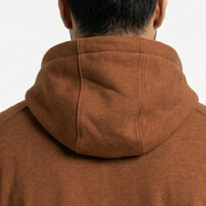 Sudadera con Capucha para Hombre, de Forro Polar, Color Sólido, Corte Regular, Informal, Marrón, de Algodón Tejido, para Otoño - Product Image 3