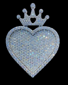 Pendentif Breloque Couronne Personnalisée en Argent 925 Entièrement Sertie de Moissanite Ronde Certifiée de Luxe Style Hip Hop pour Hommes et Femmes - Product Image 1