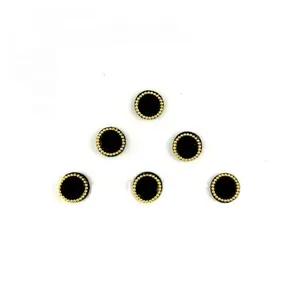 New Design Head Forehead Face Black Round Bindi Velvet Sheet Clothing With Golden Ball Skin Friendly Adhesive Removable Sticker