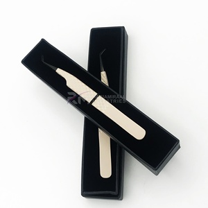 Pince à épiler professionnelle RMI pour extensions de cils, pointe fine anti-magnétique dentelée, application d'extensions de cils de qualité supérieure - Product Image 3