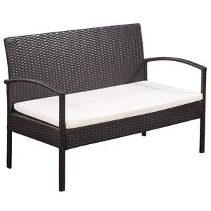 Set salotto da 5 pezzi in Poly Rattan marrone con cuscini Set da giardino - Product Image 3