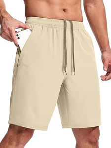 Shorts de sport d'été pour hommes, tendance streetwear, confortables, décontractés, couleur unie, effet délavé, personnalisables, tricotés à l'avant, 100% coton - Product Image 4