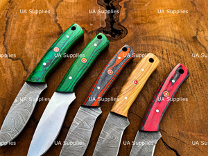 Couteaux à Découper en Damas de Qualité Industrielle à Faible MOQ, Lame Fixe de 7,5 Pouces, Personnalisables OEM, Multifonctionnels pour la Chasse et les Petites Entreprises - Product Image 3