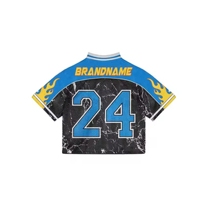 เสื้อครอปอเมริกันฟุตบอลพิมพ์ลายตามสั่ง ขายดี สตรีทแวร์ แขนสั้น ผ้าตาข่าย พิมพ์ลายแบบซับลิเมชั่น - Product Image 3