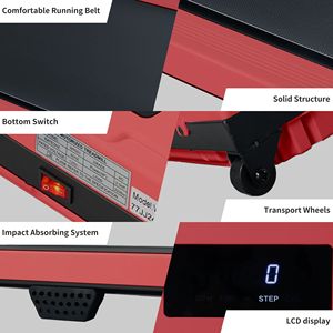 Tapis Roulant Silenzioso con Motore Brushless da 2.0 HP per Casa e Ufficio, Capacità di Carico 100 kg, Modalità Conto alla Rovescia, Ampia Area di Corsa - Product Image 6