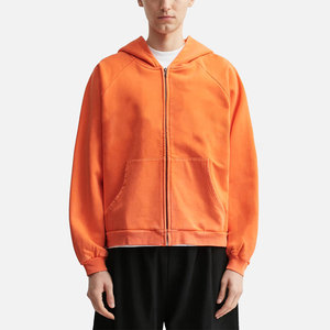 OEM ODM Men's Heavyweight Fleece <b>Zip</b>-<b>Up</b> Hoodie Solid Color Casual Style Long Sleeve Men's Streetwear Oversized <b>Zip</b>-<b>Up</b> Hoodie - Product Image 5