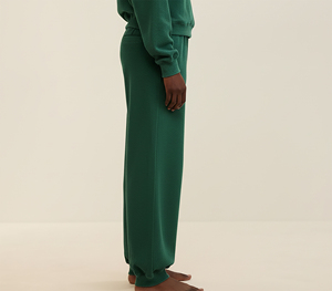 Pantalon de survêtement en velours côtelé vert pour homme, taille élastique, poches latérales, décontracté, mi-saison, tricoté, avec logo sur la jambe droite - Product Image 3