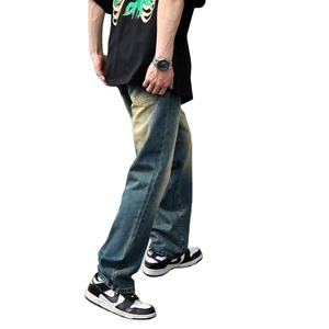 กางเกงยีนส์ผ้ายีนส์สำหรับผู้ชายกางเกงยีนส์ผ้าย้อมสีล้วนสำหรับผู้ชายกางเกงขายาวทรงหลวมระบายอากาศทันสมัยออกแบบได้ตามต้องการ - Product Image 3