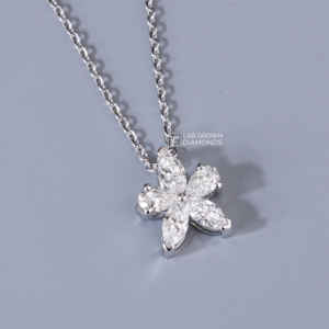 Pendentif Charme en Or Blanc 14K avec Moissanite Taille Marquise et Poire pour Femme, Luxe, 0,95 Carat de Poids Total, 3,72 Grammes, Bijoux Fins - Product Image 5