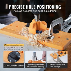 Plantilla de nailon PA66 para bisagras ocultas de acero, para bisagras de gabinete, ángulo de apertura de 110 grados, taladro preciso con accesorios de abrazadera tipo C - Product Image 3