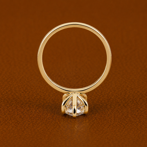 Anillo de Compromiso Solitario de Corte Marquesa de Lujo para Mujer, Oro Amarillo de 14K/18K, Anillo de Boda, Joyería Fina - Product Image 4