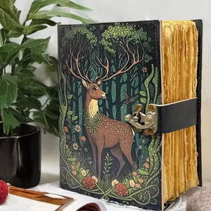 Vintage Leather Bound Journals Handmade Rustic Finish Book for Men and Women Unlined Craft <b>Paper</b> 200 Pages Alloy Buckle - Product Image 1