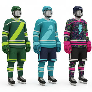 Maillots de hockey respirants personnalisés de qualité supérieure 100 % polyester pour hommes, vêtements hip-hop, tenue de hockey sur glace vintage avec lettres brodées - Product Image 4