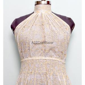 Robe midi décontractée d'été pour femme, imprimé floral, col roulé, coupe trapèze, sans manches, 100 % coton, respirante - Product Image 6