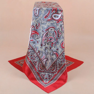 Foulard carré en soie de luxe pour femmes, 90x90cm, foulard en satin, bandana doux, hijab, foulard pour cheveux pour dames - Product Image 2