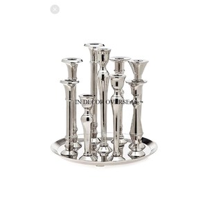 Meilleures ventes, accessoires de décoration de table de qualité supérieure, en métal plaqué or et verre transparent, design élégant - Product Image 3