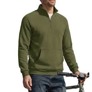 Sudadera de Alta Calidad con Cierre de Cremallera de un Cuarto para Hombre, 100% Algodón, Logotipo Personalizado, Sudadera Básica de Algodón Mezclado, Color Sólido, con Cierre de Cremallera de un Cuarto - Product Image 6
