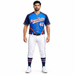 Camiseta de Béisbol Personalizada al por Mayor, Uniforme de Equipo Unisex con Botones y Manga Corta, Nombre, Número y Logotipo Personalizados, 100% Poliéster de Secado Rápido - Product Image 4