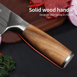 Cuchillo de Cocina Ambidiestro Hecho a Mano, Moderno, de 6-7.9 Pulgadas, Acero Inoxidable, Mango de Madera, Funda de Cuero, Extra Afilado, Apto para Lavavajillas - Product Image 2