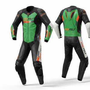 ชุดแข่งรถมอเตอร์ไซค์หนังแท้ คุณภาพสูง พร้อมอุปกรณ์ป้องกันมาตรฐาน CE ระบายอากาศได้ดี สำหรับผู้ชาย - Product Image 4