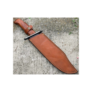 Cuchillo clásico de hoja fija de gran venta con mango de madera remachado y hoja bicolor - Product Image 6