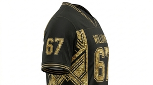 Maillots de football américain personnalisés imprimés par sublimation - Ensembles en gros à manches courtes, protection UV, 100 % polyester - Product Image 4