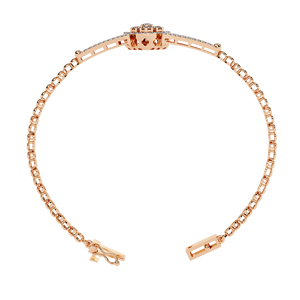 Jewellery for Women | Lab Grown Flower Cluster Diamond Bracelet in 10k 14K 18k <b>Rose</b> <b>Gold</b> Halo Pave Designer Diamond Bracelet - Product Image 4
