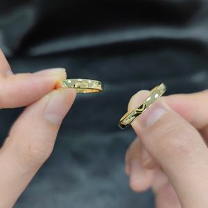 AMBER JEWELS Unisex Yellow Gold Rhodium Plated IGI Certified Engagement <b>Plain</b> Band <b>Ring</b> Classic Wedding Style Solid Gold Jewelry - Product Image 1