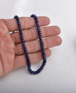 ลูกปัดไพลินสีน้ำเงินธรรมชาติขัดเรียบสำหรับทำเครื่องประดับอัญมณีชั้นดี สร้อยคอ - Product Image 4