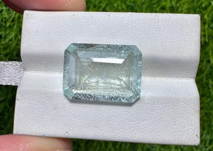 พลอยอะความารีนธรรมชาติทรงเหลี่ยมมรกต สีน้ำเงิน สำหรับทำเครื่องประดับ แหวน จี้ ต่างหู ความใสสูง - Product Image 6