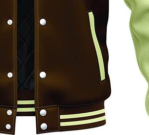 Men's Brown Varsity <b>Jacket</b> With White Sleeves Embroidered G Logo Preppy Style Autumn Wear - Product Image 3