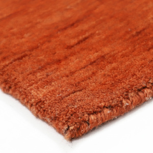 Tapis DECORDEC en laine terracotta orange, texture unie mélangée, écologique, antidérapant, tufté à la main, pour salon - Product Image 5