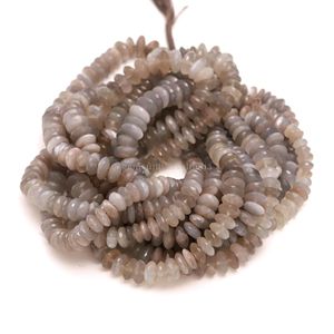 Perles Rondelles Facettées en Pierre de Lune Grise Naturelle, Coupe Allemande, 8MM 9MM, Vente en Gros, Fil de 16 Pouces - Product Image 2