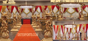 Exclusive Wedding Triple Pillars Mandap/<b>Stage</b> USA Traditional Triple Pole Wedding Mandap Indian Wedding Fiber Triveni Mandap USA - Product Image 4