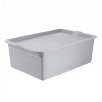Caja de Almacenamiento de Plástico PP Personalizada OEM con Tapa, Contenedor Organizador Apilable