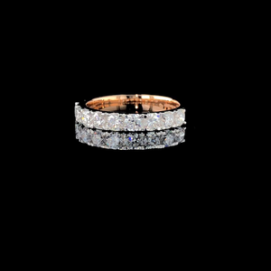 แหวนแต่งงานเพชรทรงกลมเจียระไนแบบบริลเลียนท์  ทองคำแท้ 14K ชุบโรเดียม  ดีไซน์ทันสมัย  ประดับเพชรแล็บโกรว์สีโรสโกลด์สำหรับผู้หญิง - Product Image 3
