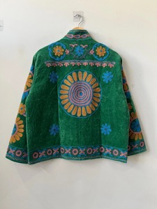 เสื้อแจ็คเก็ตผ้าวูลผสมคอตตอนสำหรับผู้หญิงไซส์ใหญ่ แขนยาว คอทรงโอ ปักลายสไตล์โบฮีเมียนซูซานี เป็นมิตรต่อสิ่งแวดล้อม เหมาะสำหรับใส่ลำลองในฤดูหนาว - Product Image 3