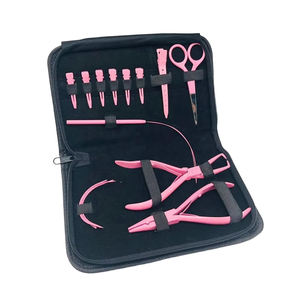 Custom Colour Stainless Steel <b>Plastic</b> Hair Extension Kit Pliers Pulling Hook <b>Beads</b> Tool Regal Impex - Product Image 3