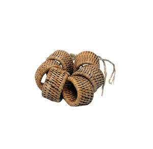 100% Handmade Rattan Woven Round Napkin Rings 6 Pieces For Hotel & Home Kitchenware <b>Set</b> At Affordable Price - Product Image 1