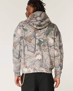 Custom Logo Boxy Fit <b>Camo</b> Hunting Pullover Hoodies Men Streetwear Cotton Sweatshirt Oversized Causal Style Men's Hoodies - Product Image 4