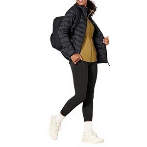 Veste matelassée pour femme, manches longues, col montant, fermeture éclair, couleur unie, vêtement d'hiver, 100% polyester, rembourrage chaud - Product Image 3