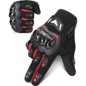 Gants de moto en cuir pour l'extérieur, gants de motard durables, équipement de protection pour les mains, gants Alpha Racing imperméables et complets - Product Image 1