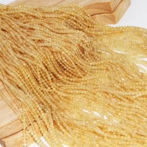 Cuentas Redondas Facetadas de Citrino Natural de 2mm 3mm 4mm, Cuentas de Cuarzo Cristalino para la Fabricación de Joyas - Product Image 4