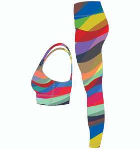 Ensemble de yoga et de fitness respirant et écologique pour femmes, grandes tailles, avec leggings et soutien-gorge, imprimés par sublimation personnalisés - Product Image 5