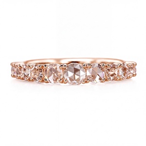 แหวนเพชรทรงโรสคัท ทองคำแท้ 14k แหวนแต่งงาน แหวนหมั้น 0.54 กะรัต ทองคำโรส 14k ประดับเพชรแล็บโกรว์ 1 กะรัต - Product Image 1